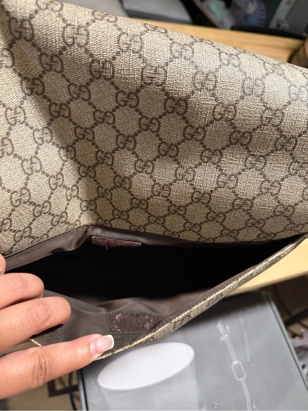 Gucci Beige & Brown GG Monogram diaper bag